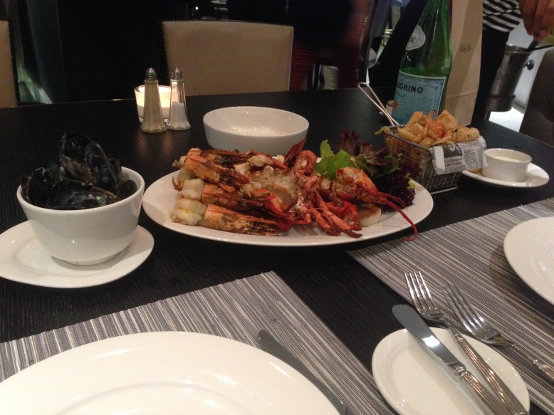 Sharing seafood platter